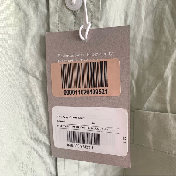 New Everlane The Silky Cotton Way Short Shirt in Laurel Green Size Medium - Picture 11 of 13